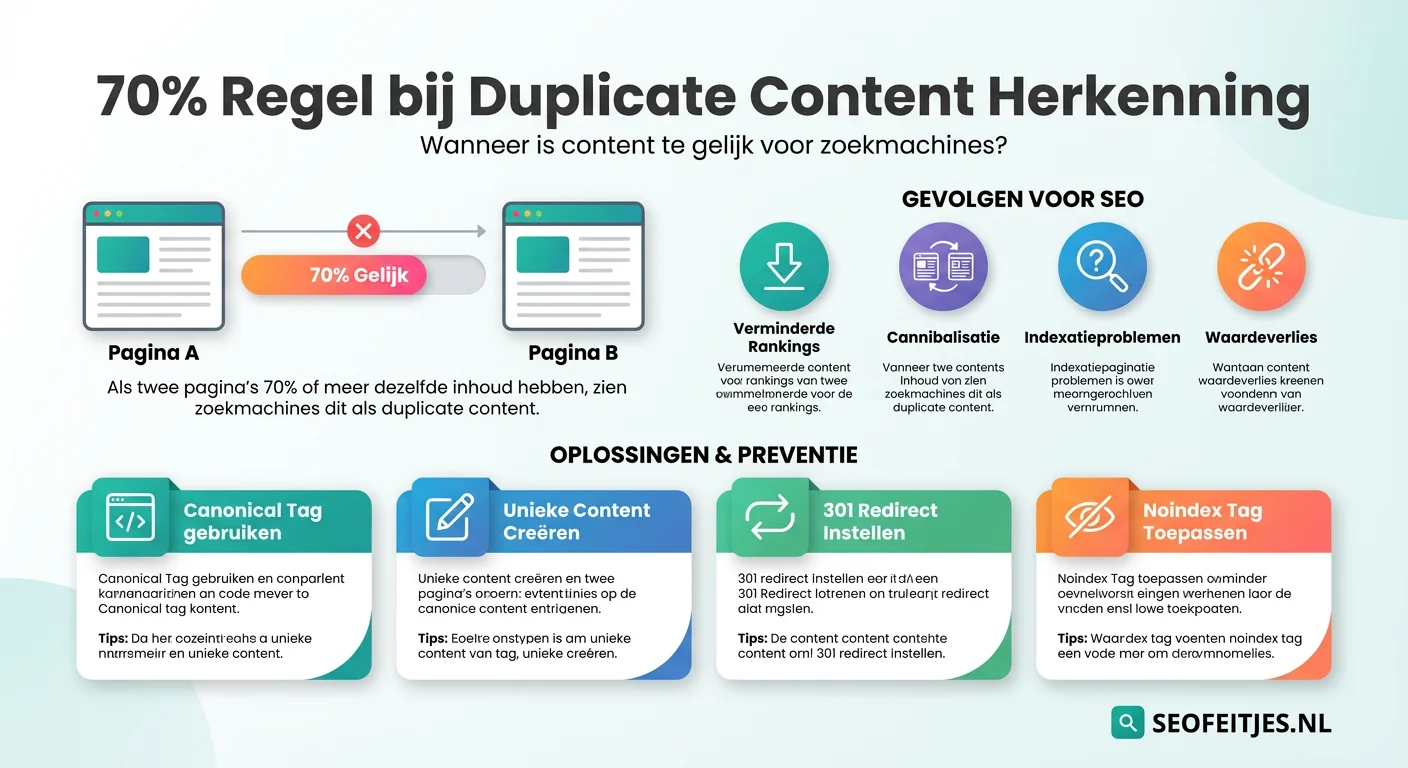 Infographic over: 70% regel bij duplicate content herkenning