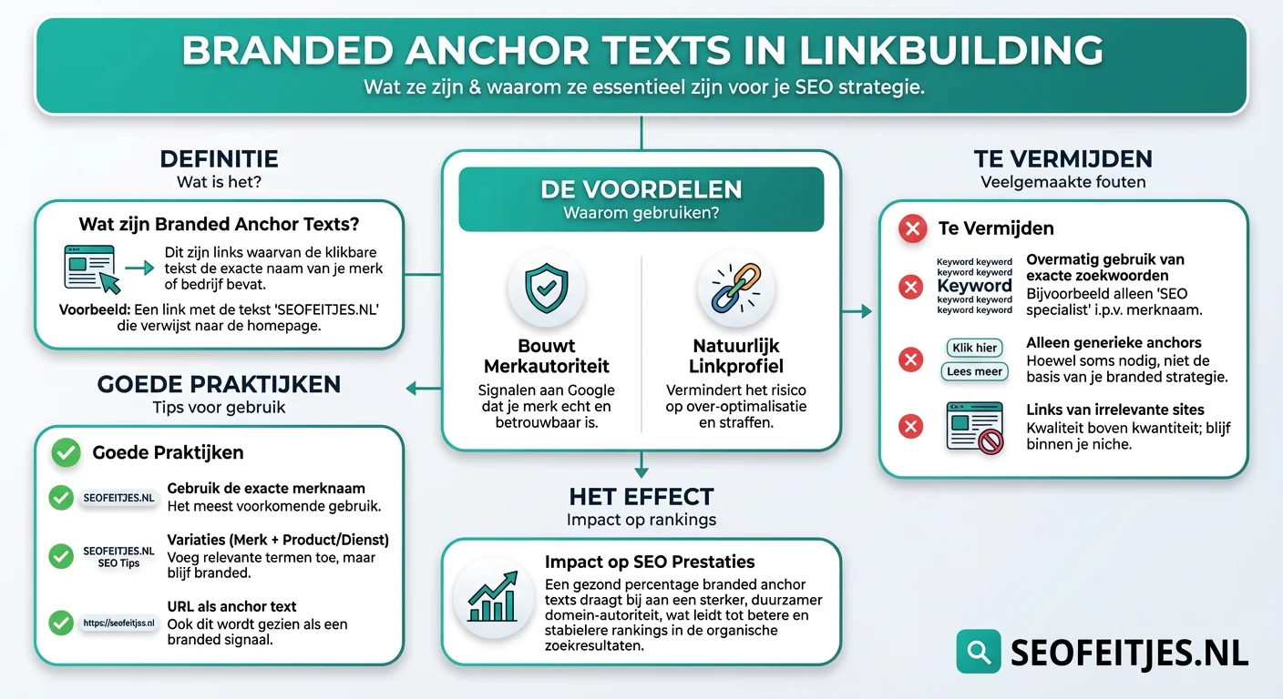 Infographic over: Branded anchor texts in linkbuilding
