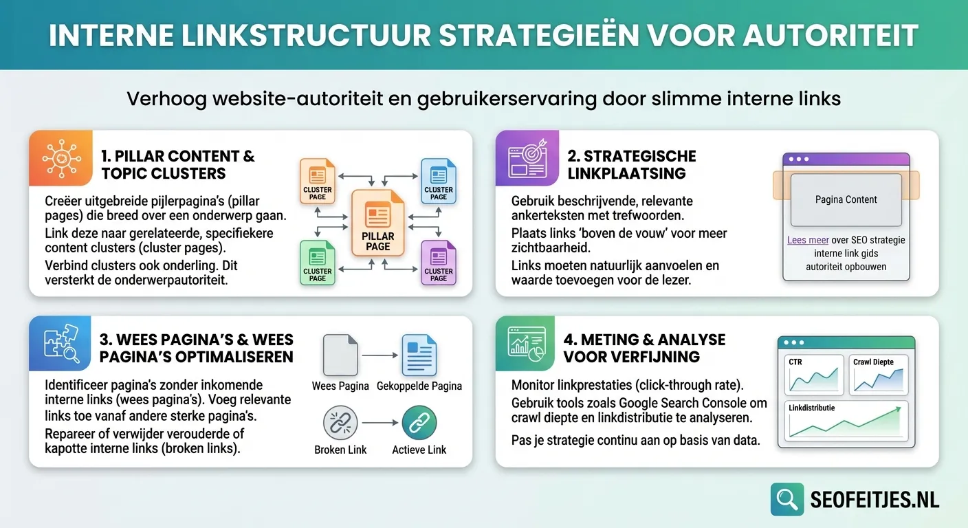 Infographic over: Interne linkstructuur strategieën voor autoriteit
