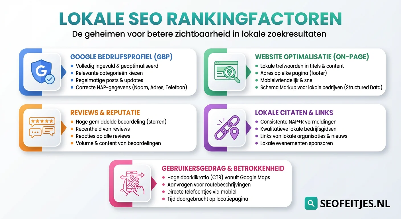 Infographic over: Lokale SEO rankingfactoren