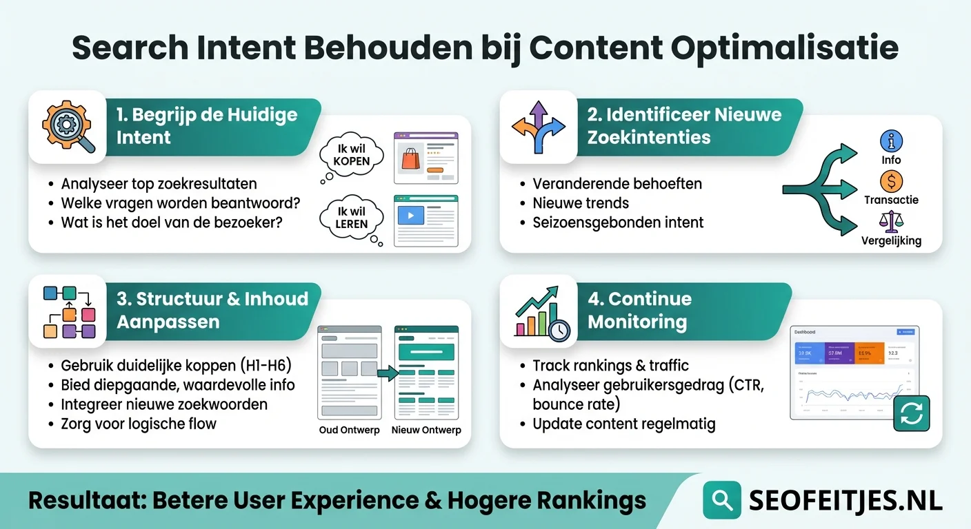 Infographic over: Search intent behouden bij content optimalisatie