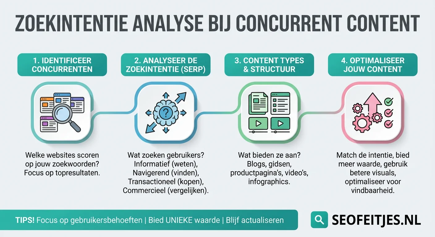 Infographic over: Zoekintentie analyse bij concurrent content